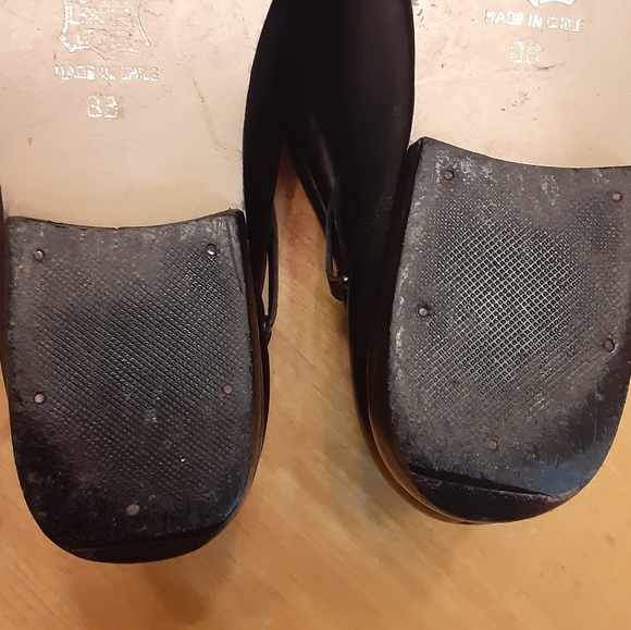 VINTAGE VIA MILANO BLACK KNEE HIGH 1" HEEL PULL ON LEATHER RIDING BOOTS WMS- 6B - Picture 14 of 15